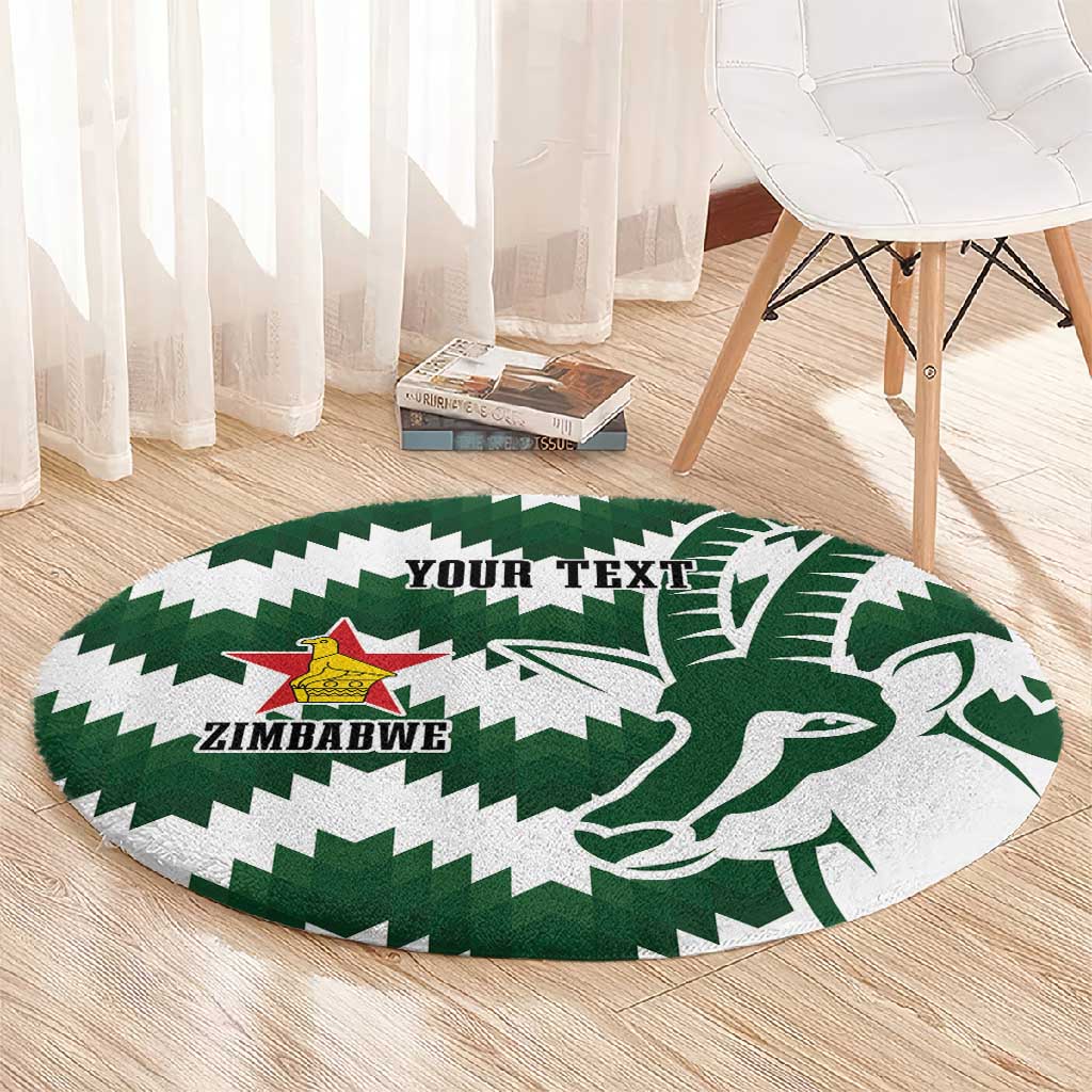Zimbabwe Rugby The Sables Personalized Round Carpet Retro Jersey Inspired - African Pride