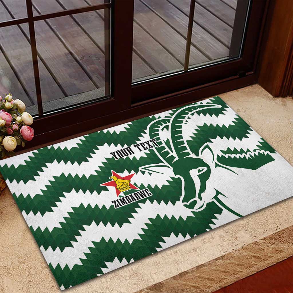 Zimbabwe Rugby The Sables Personalized Rubber Doormat Retro Jersey Inspired - African Pride