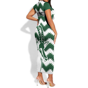 Zimbabwe Rugby The Sables Personalized Short Sleeve Bodycon Dress Retro Jersey Inspired - African Pride