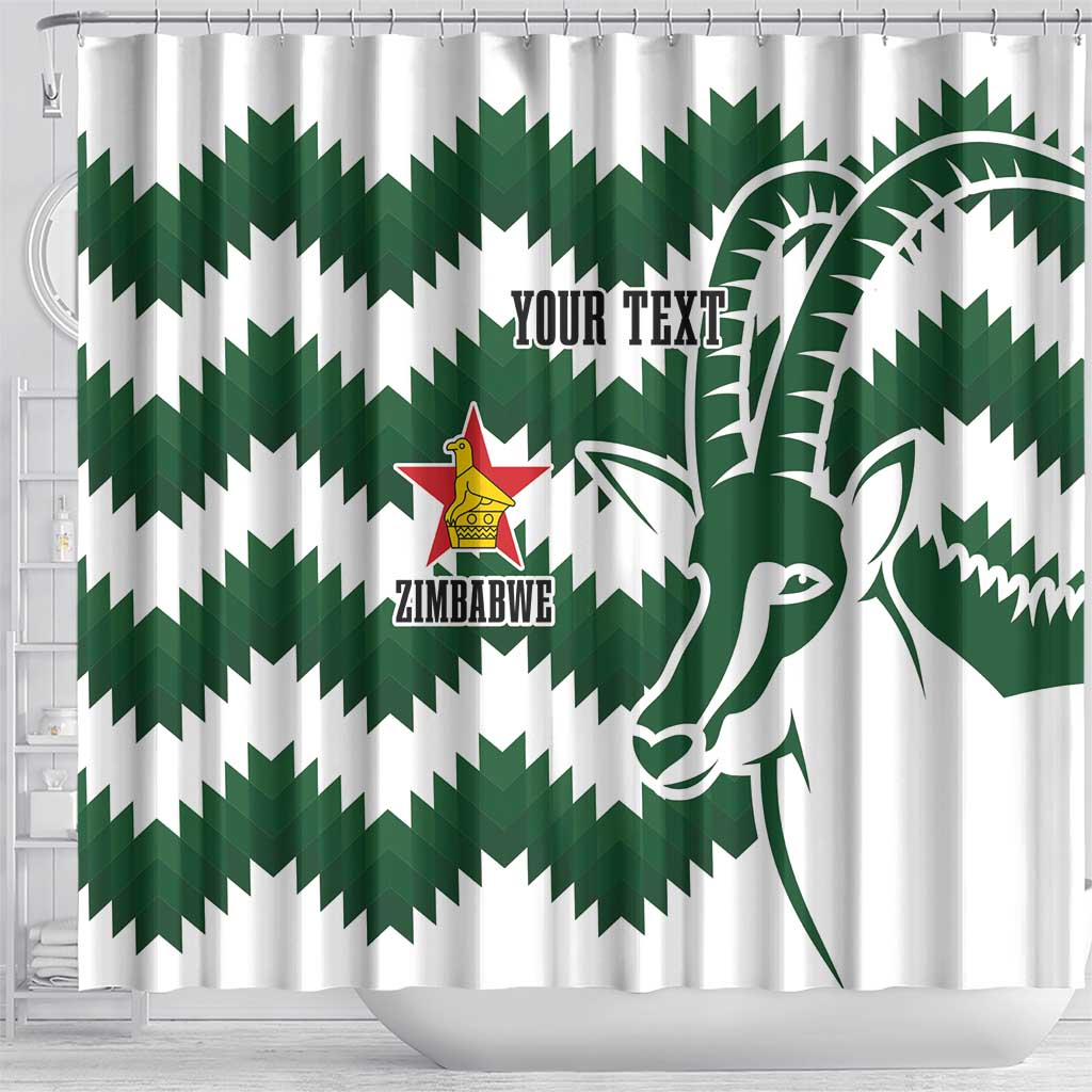 Zimbabwe Rugby The Sables Personalized Shower Curtain Retro Jersey Inspired - African Pride