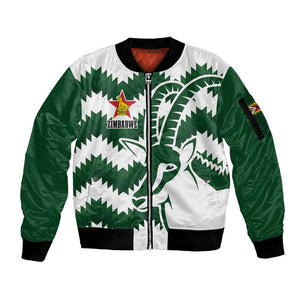 Zimbabwe Rugby The Sables Personalized Sleeve Zip Bomber Jacket Retro Jersey Inspired - African Pride