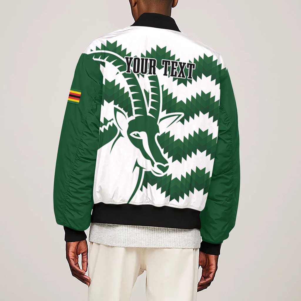 Zimbabwe Rugby The Sables Personalized Sleeve Zip Bomber Jacket Retro Jersey Inspired - African Pride