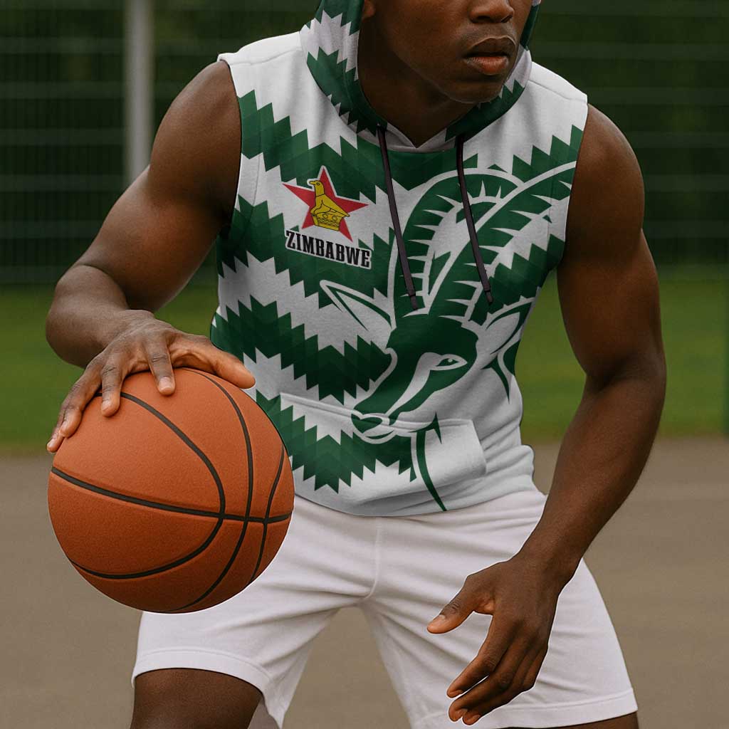 Zimbabwe Rugby The Sables Personalized Sleeveless Hoodie Retro Jersey Inspired - African Pride