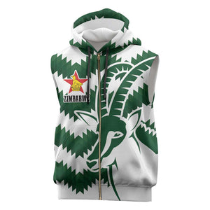 Zimbabwe Rugby The Sables Personalized Sleeveless Zip Hoodie Retro Jersey Inspired - African Pride