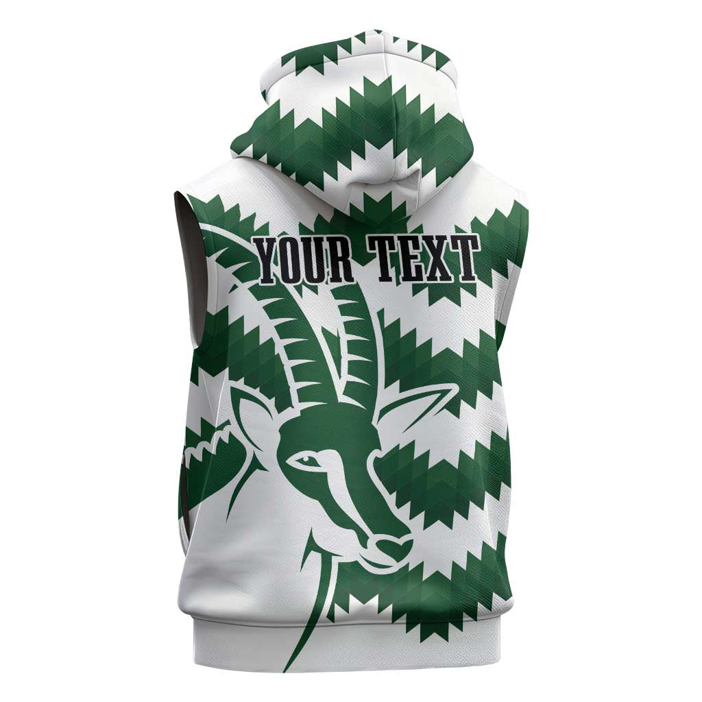 Zimbabwe Rugby The Sables Personalized Sleeveless Zip Hoodie Retro Jersey Inspired - African Pride
