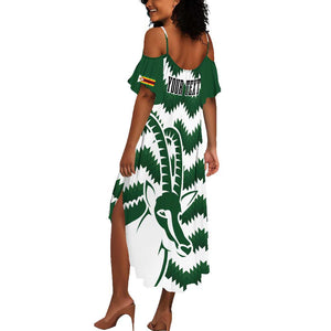 Zimbabwe Rugby The Sables Personalized Summer Maxi Dress Retro Jersey Inspired - African Pride