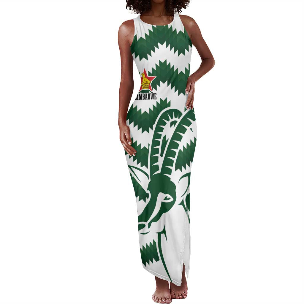 Zimbabwe Rugby The Sables Personalized Tank Maxi Dress Retro Jersey Inspired - African Pride
