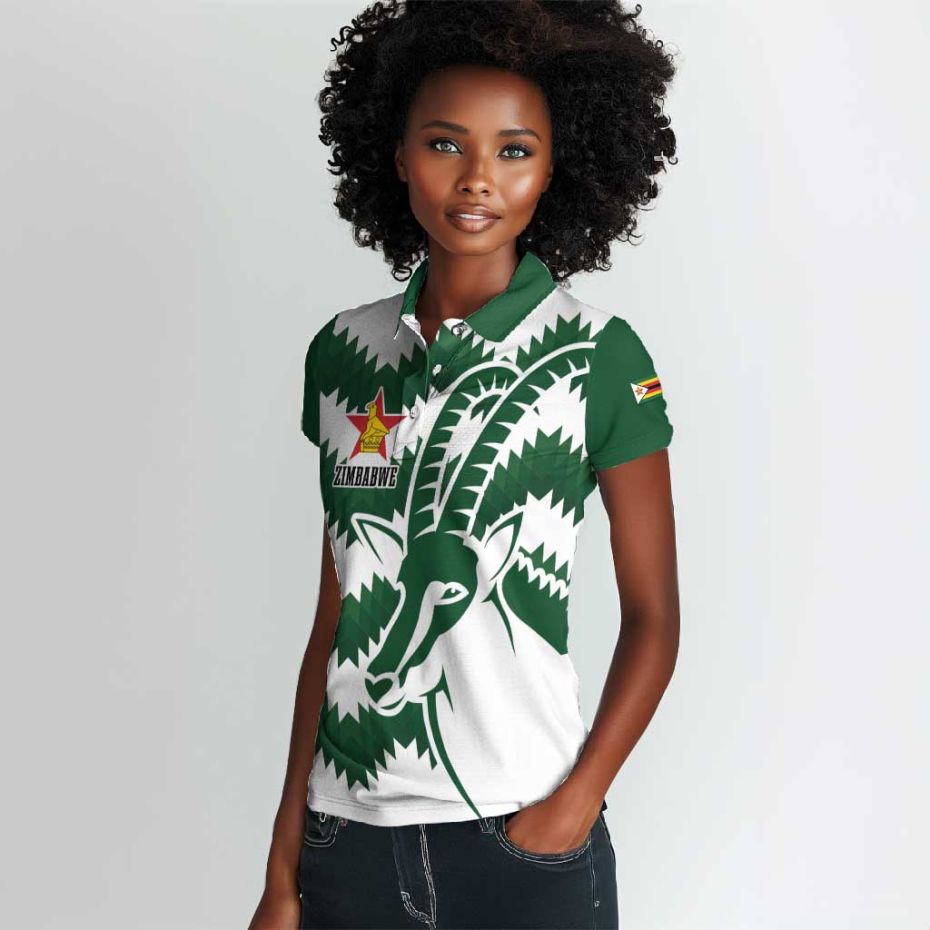 Zimbabwe Rugby The Sables Personalized Women Polo Shirt Retro Jersey Inspired - African Pride