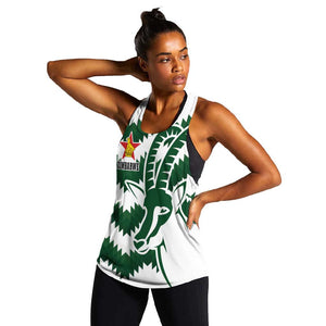 Zimbabwe Rugby The Sables Personalized Women Racerback Tank Retro Jersey Inspired - African Pride