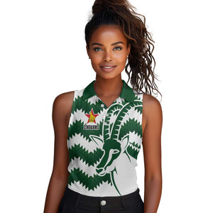 Zimbabwe Rugby The Sables Personalized Women Sleeveless Polo Shirt Retro Jersey Inspired - African Pride