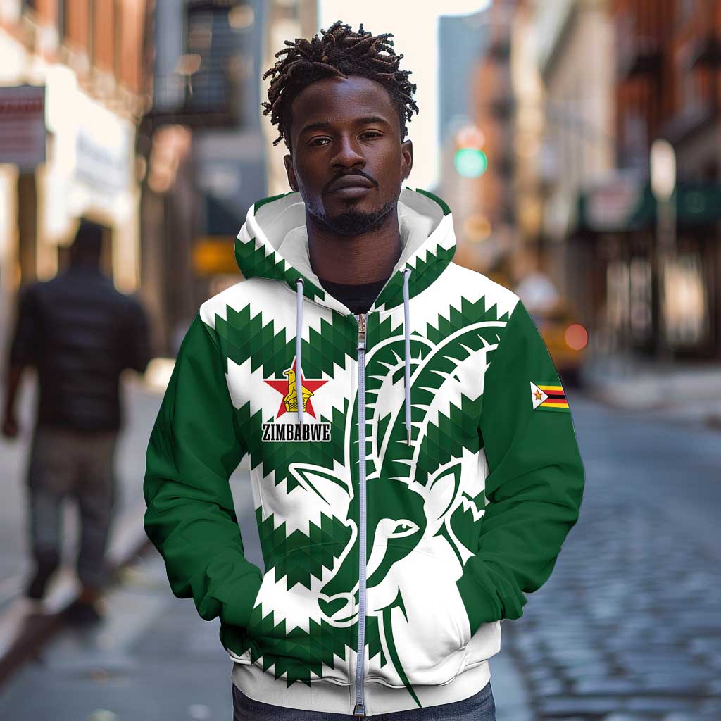 Zimbabwe Rugby The Sables Personalized Zip Hoodie Retro Jersey Inspired - African Pride