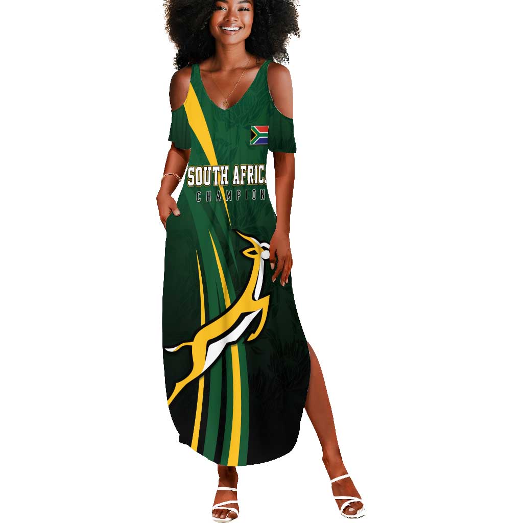 South Africa WC2026 Personalized Summer Maxi Dress Springboks Champion