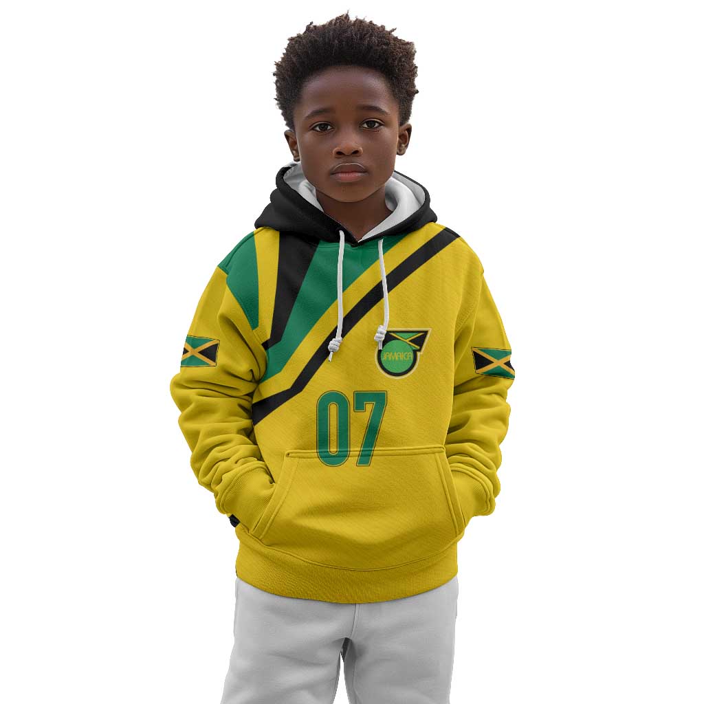 Personalised Jamaica Football Kid Hoodie Reggae Boyz Retro WC 1998 Inspired