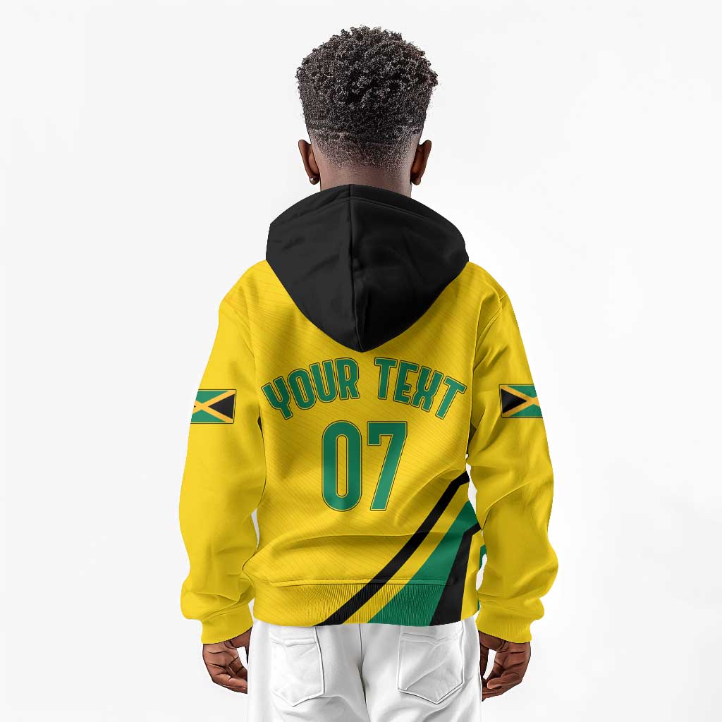 Personalised Jamaica Football Kid Hoodie Reggae Boyz Retro WC 1998 Inspired