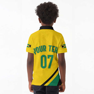 Personalised Jamaica Football Kid Polo Shirt Reggae Boyz Retro WC 1998 Inspired