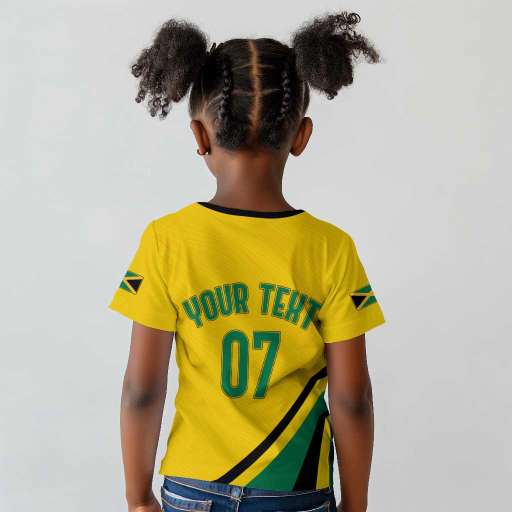 Personalised Jamaica Football Kid T shirt Reggae Boyz Retro WC 1998 Inspired
