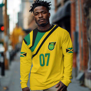 Personalised Jamaica Football Long Sleeve Shirt Reggae Boyz Retro WC 1998 Inspired LT7