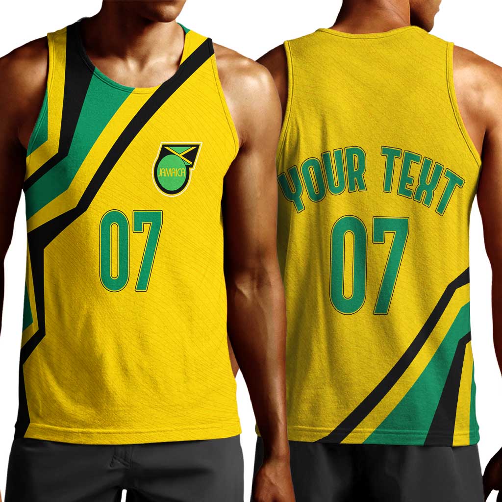 Personalised Jamaica Football Men Tank Top Reggae Boyz Retro WC