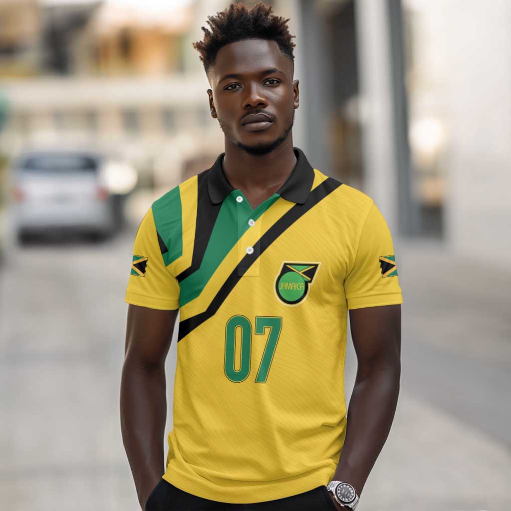 Personalised Jamaica Football Polo Shirt Reggae Boyz Retro WC 1998 Inspired