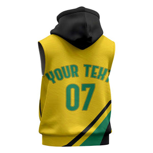 Personalised Jamaica Football Sleeveless Hoodie Reggae Boyz Retro WC 1998 Inspired - African Pride