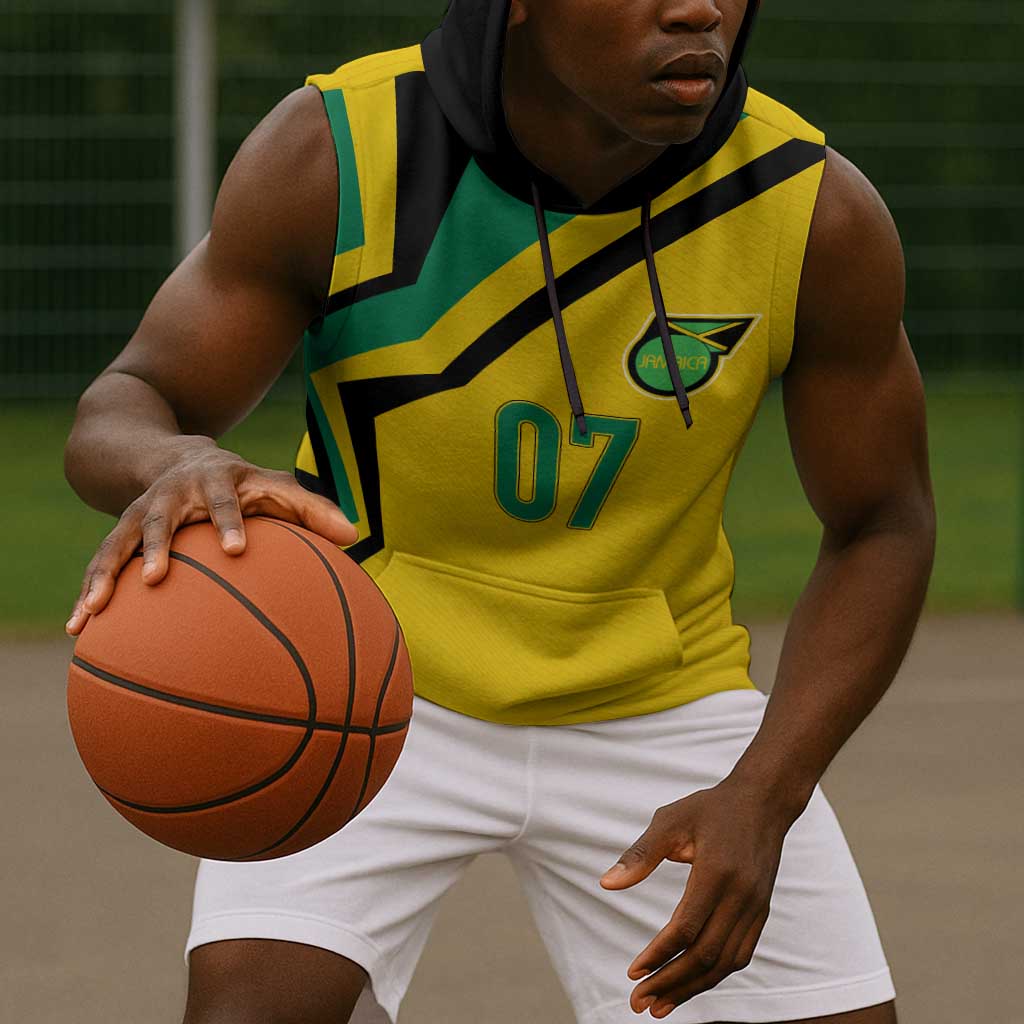 Personalised Jamaica Football Sleeveless Hoodie Reggae Boyz Retro WC 1998 Inspired - African Pride