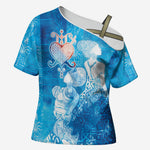 Afro Erzulie Dantor Veve Cross Shoulder Shirt Mother Goddess