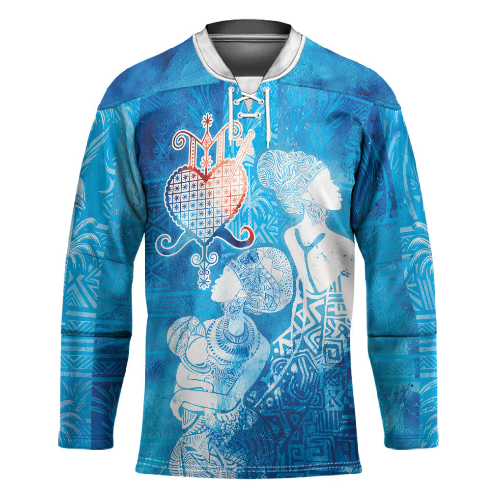 Afro Erzulie Dantor Veve Hockey Jersey Mother Goddess