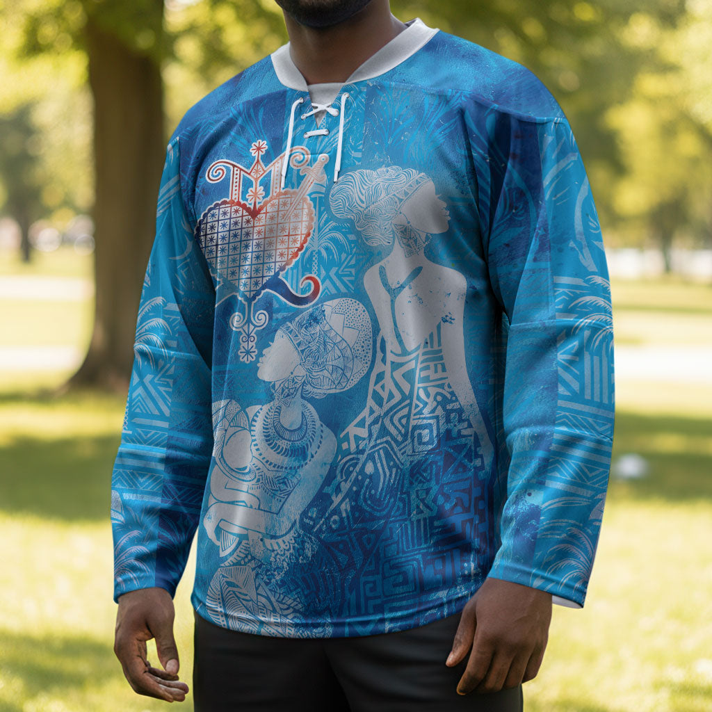 Afro Erzulie Dantor Veve Hockey Jersey Mother Goddess