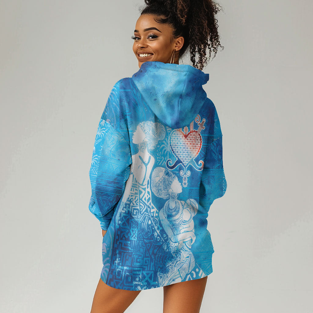 Afro Erzulie Dantor Veve Hoodie Dress Mother Goddess