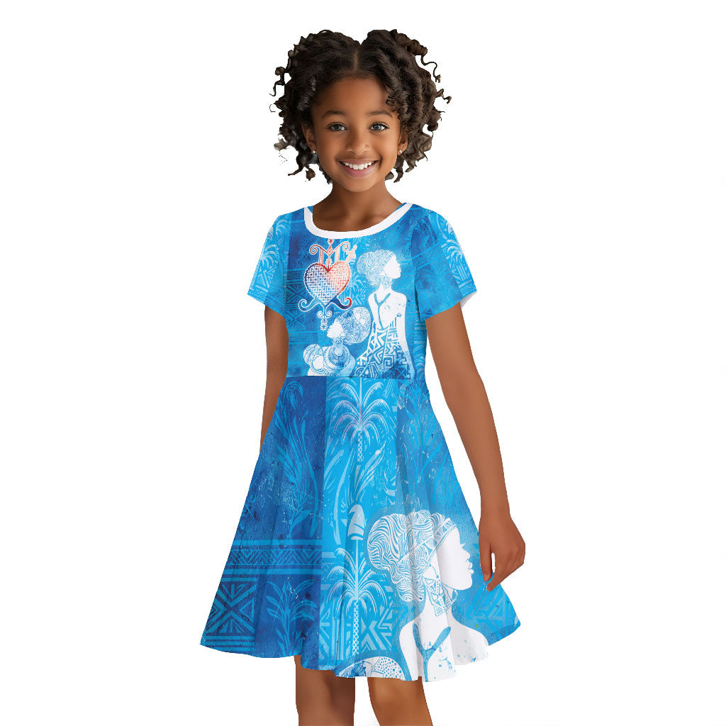 Afro Erzulie Dantor Veve Kid Short Sleeve Dress Mother Goddess