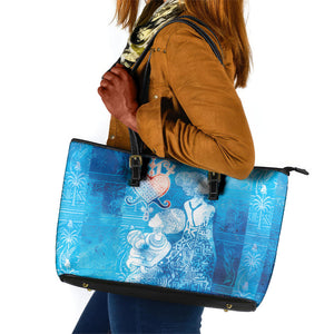 Afro Erzulie Dantor Veve Leather Tote Bag Mother Goddess