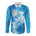 Afro Erzulie Dantor Veve Long Sleeve Button Shirt Mother Goddess