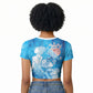 Afro Erzulie Dantor Veve Raglan Cropped T shirt Mother Goddess