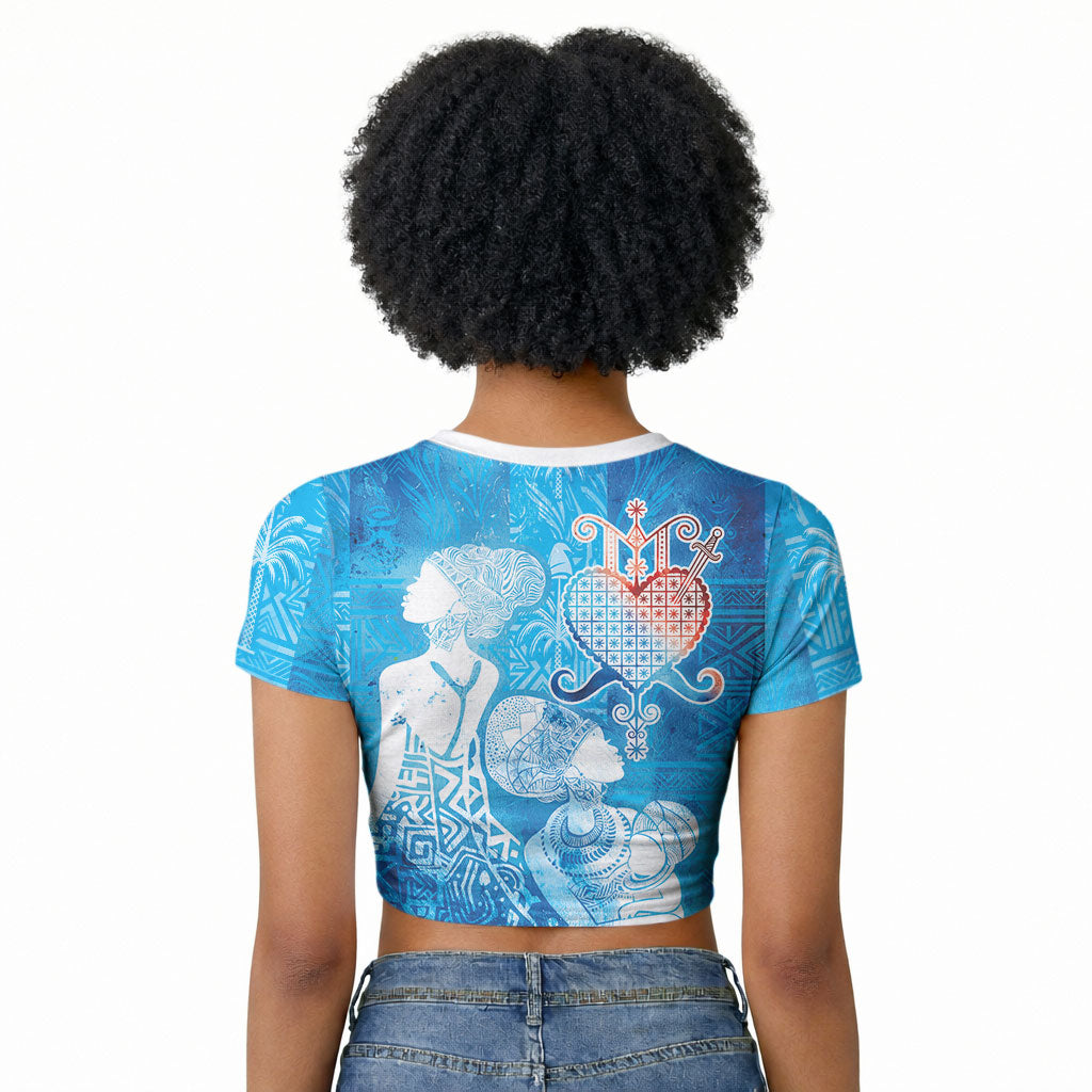 Afro Erzulie Dantor Veve Raglan Cropped T shirt Mother Goddess