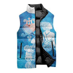 Afro Erzulie Dantor Veve Sleeveless Puffer Jacket Mother Goddess
