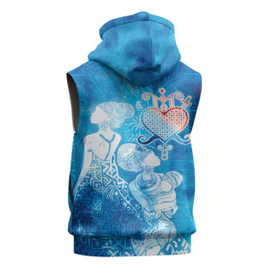 Afro Erzulie Dantor Veve Sleeveless Zip Hoodie Mother Goddess