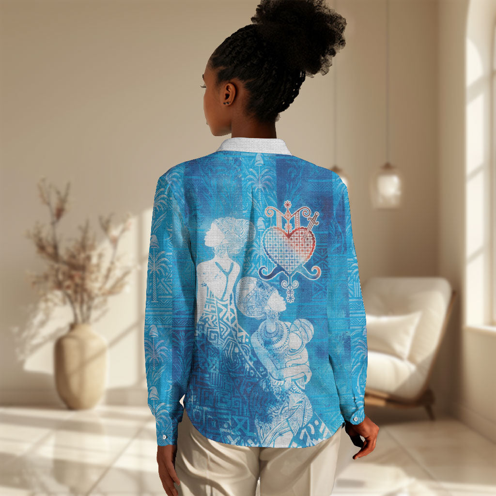Afro Erzulie Dantor Veve Women Casual Shirt Mother Goddess