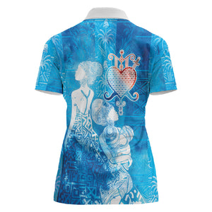 Afro Erzulie Dantor Veve Women Polo Shirt Mother Goddess