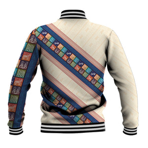Zimbabwe Heritage Baseball Jacket Screen Print Animals Motif