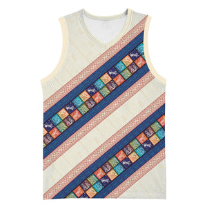 Zimbabwe Heritage Basketball Jersey Screen Print Animals Motif