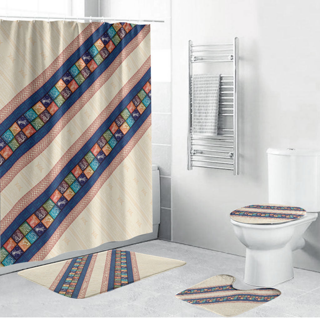 Zimbabwe Heritage Bathroom Set Screen Print Animals Motif