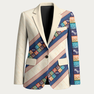 Zimbabwe Heritage Blazer Screen Print Animals Motif