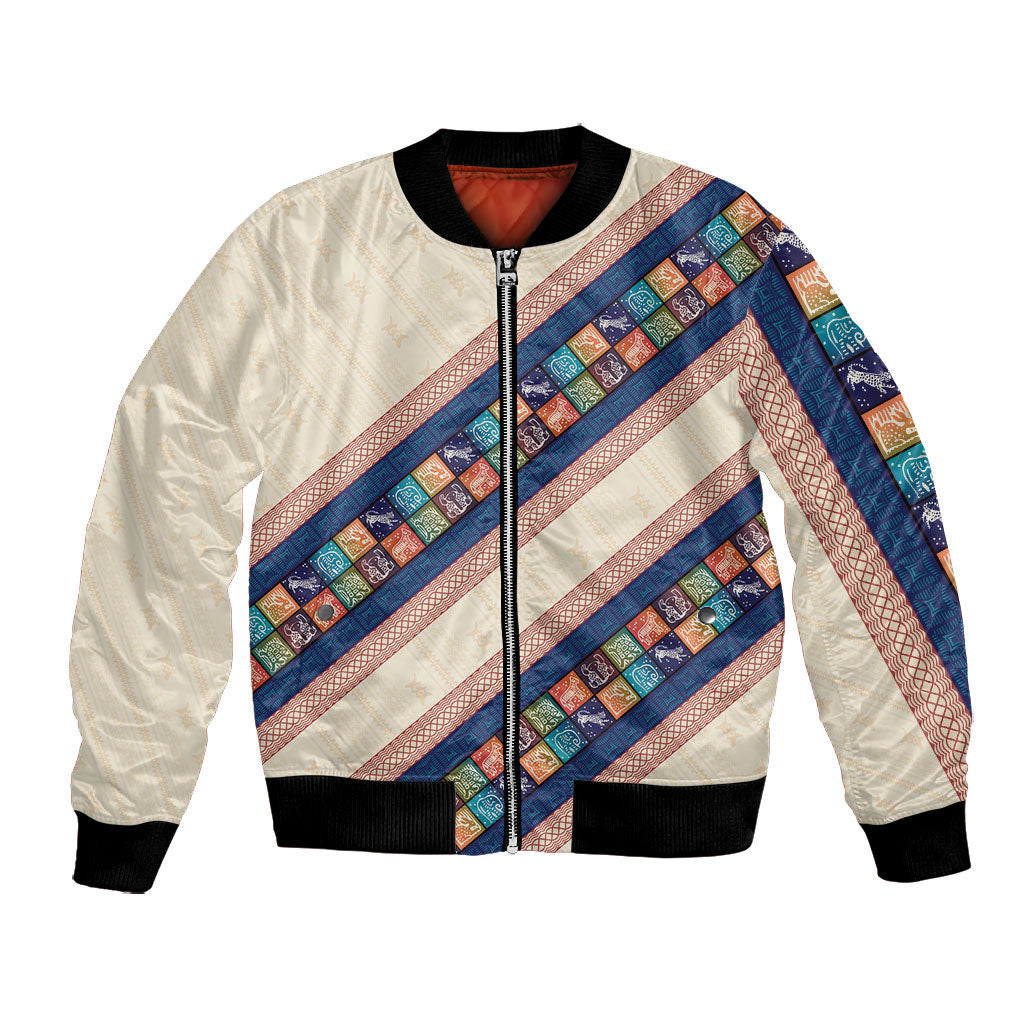 Zimbabwe Heritage Bomber Jacket Screen Print Animals Motif