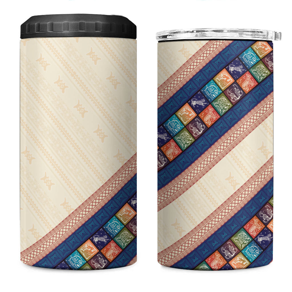 Zimbabwe Heritage 4 in 1 Can Cooler Tumbler Screen Print Animals Motif