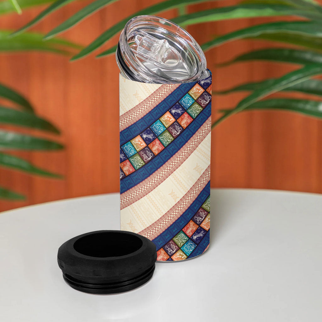Zimbabwe Heritage 4 in 1 Can Cooler Tumbler Screen Print Animals Motif