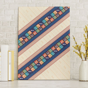Zimbabwe Heritage Canvas Wall Art Screen Print Animals Motif