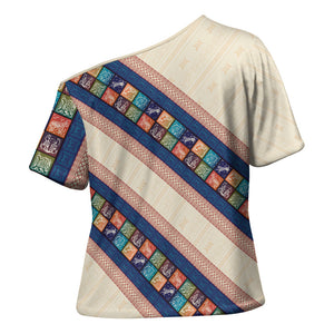 Zimbabwe Heritage Cross Shoulder Shirt Screen Print Animals Motif