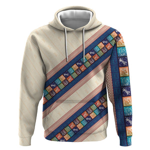 Zimbabwe Heritage Hoodie Screen Print Animals Motif