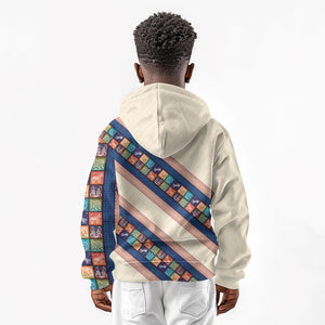 Zimbabwe Heritage Kid Hoodie Screen Print Animals Motif