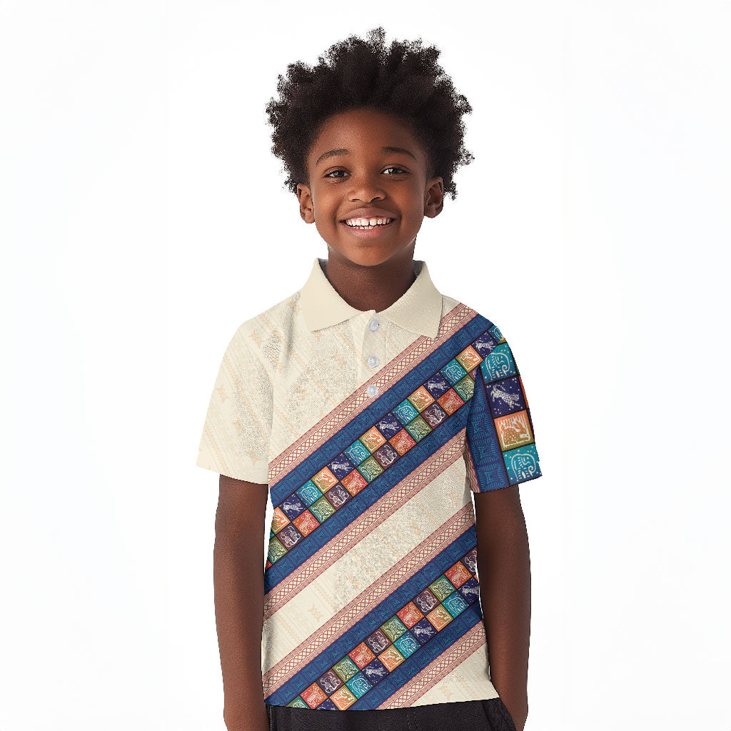 Zimbabwe Heritage Kid Polo Shirt Screen Print Animals Motif